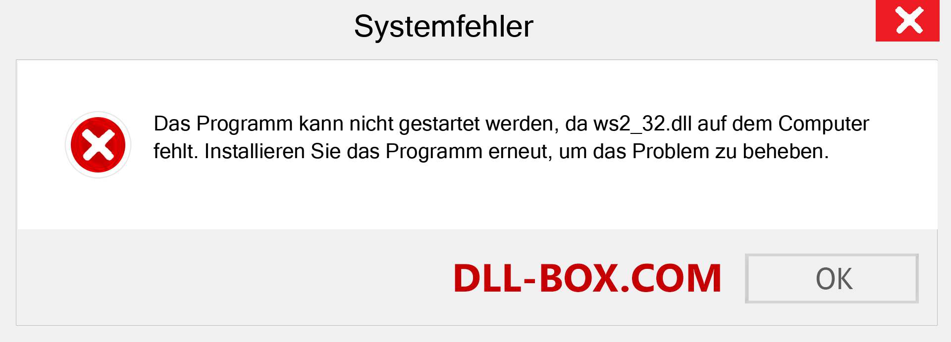 ws2_32.dll-Datei fehlt?. Download für Windows 7, 8, 10 - Fix ws2_32 dll Missing Error unter Windows, Fotos, Bildern